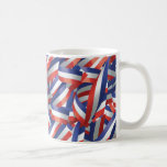Coffee Mug with Ribbons in Red, White, and Blue mugs