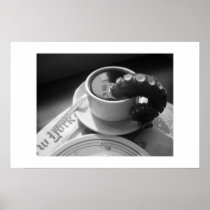 Coffee mug with tentacle poster