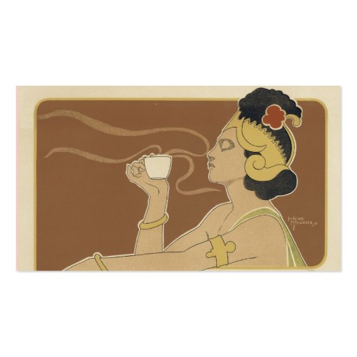 Coffee or Tea Business Cards - Art Nouveau (back side)