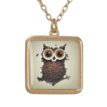 Coffee Owl Necklace