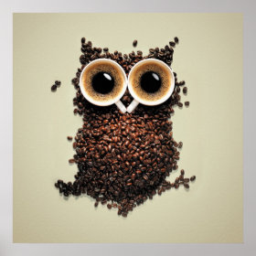 Coffee Owl Poster