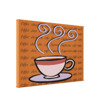 Coffee - Pastel Mug Design Stretched Canvas Print