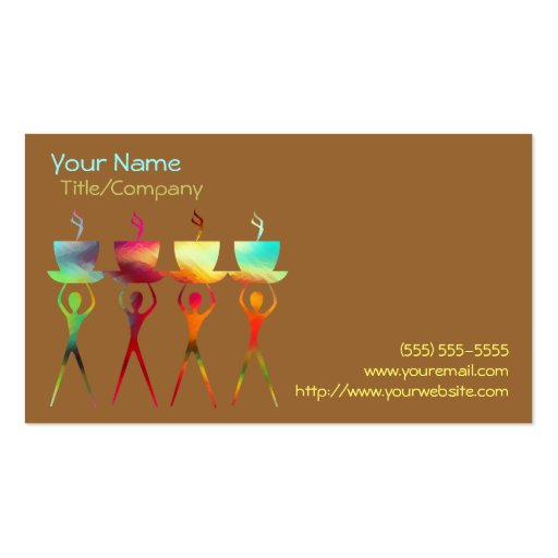Coffee People Rainbow Business Card Template (front side)