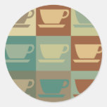 Coffee Pop Art Round Stickers