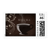 Coffee Postage Stamp Chocolate Brown Sticker