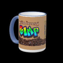 Coffee Powered Gimp mugs