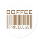 Coffee Priceless Bar Code Tees Gifts stickers