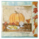 Coffee Pumpkin Autumn Fall Harvest Kitchen Decor Ceramic Tile