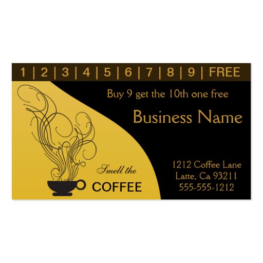 Coffee Punch Cards Business Card Templates
