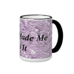 Coffee Quote on Lilac Mosaic Mug mugs