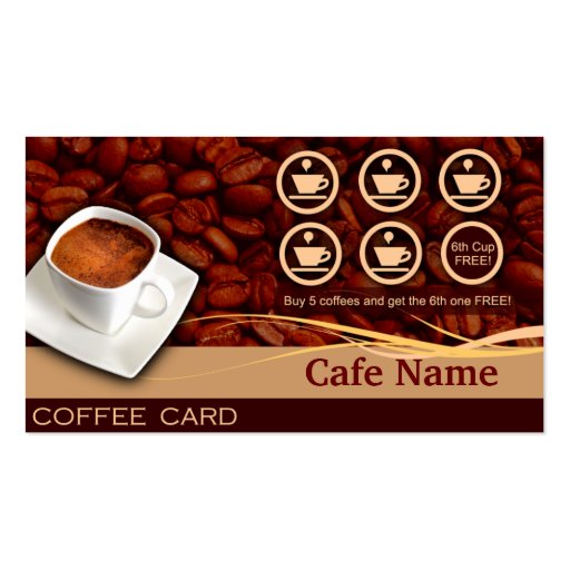 Coffee Rewards and Business Card - Cafe (front side)