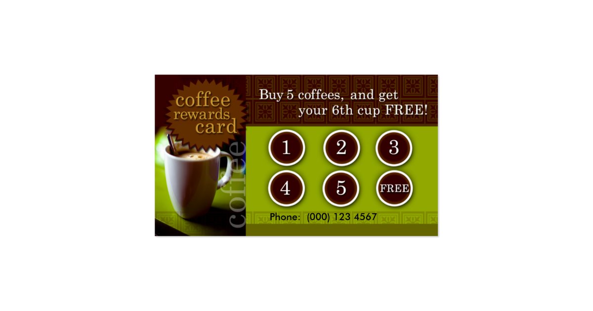 Coffee Rewards Card Zazzle