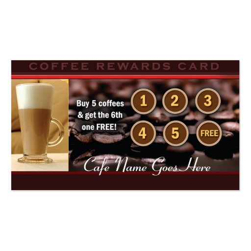 Coffee Rewards Card Business Cards (back side)