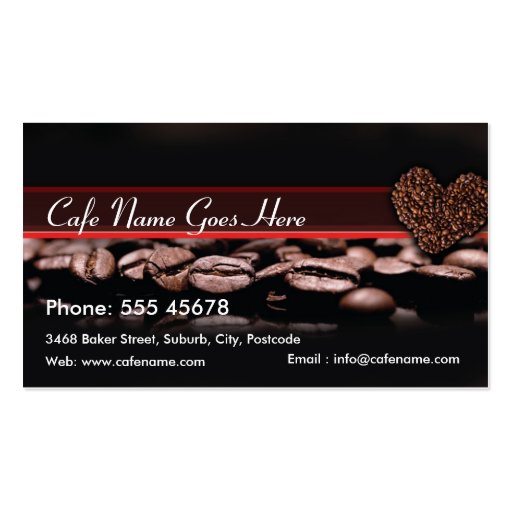 Coffee Rewards Card Business Cards (front side)
