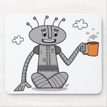 Coffee Robot - Mouse Pad mousepads by andymcnally Coffee Robot - Mouse Pad mousepads