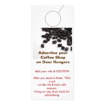 Coffee Shop Advertising DOOR HANGER promotion tags Rack Card Design
