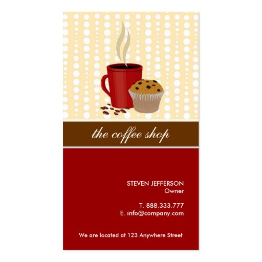 Coffee Shop & Bakery Business Cards