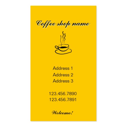 Coffee shop Business Card (back side)
