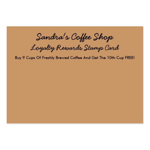 Coffee Shop Business Card Template (back side)