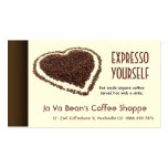 Coffee Shop Coffeebeans Heart Business Card
