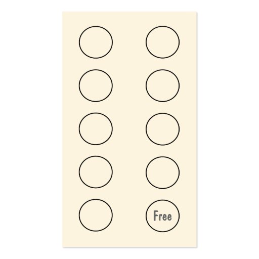 Coffee Shop Loyalty Punch Card Business Card