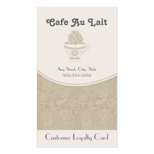 Coffee Shop Loyalty Punch Card Business Card