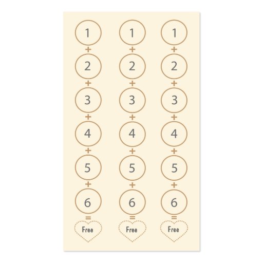 Coffee Shop Loyalty Punch Card Business Card (front side)