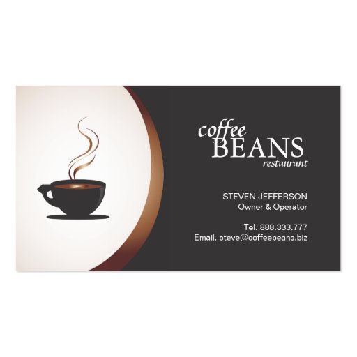Coffee Shop or Bakery Business Cards (front side)