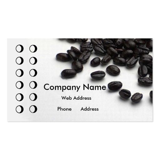 Coffee shop Punch card Business Card (front side)