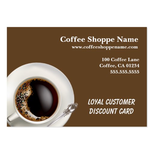 Coffee Shoppe Business and Punch Cards Business Card Template (front side)