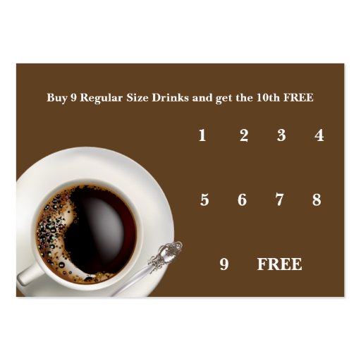Coffee Shoppe Business and Punch Cards Business Card Template (back side)