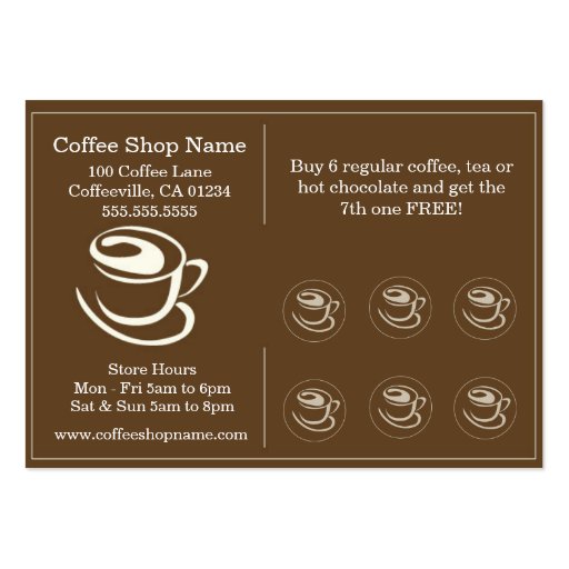 Coffee Shoppe Punch Cards Business Card