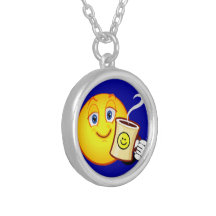 coffee smiley necklace
