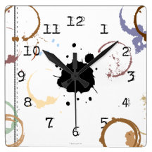 Coffee Stain Grungy Typewriter Wall Clock