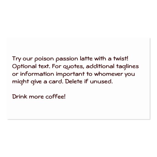 Coffee Stain Logo Drink Punch Liorah Business Card Template (back side)