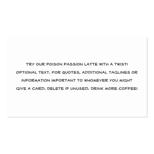 Coffee Stain Loyalty Punch Card Business Card Template (back side)