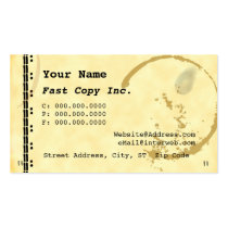 Coffee Stain Typewriter Grunge Business Cards business cards