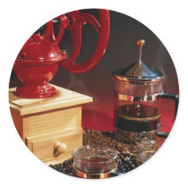 Coffee Round Stickers