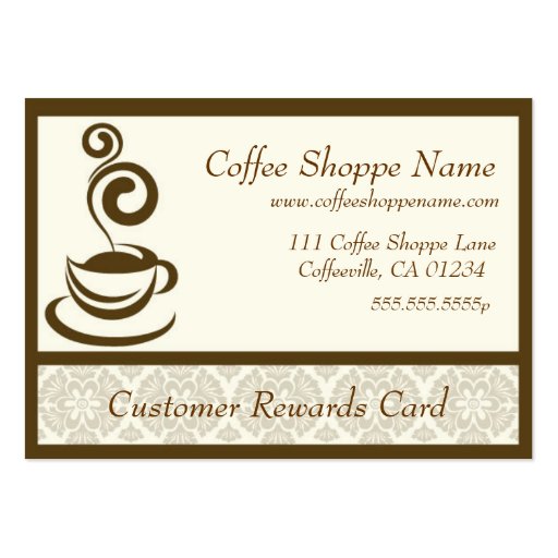 Coffee Store Punch Cards Business Card (front side)