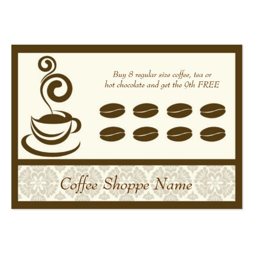 Coffee Store Punch Cards Business Card (back side)