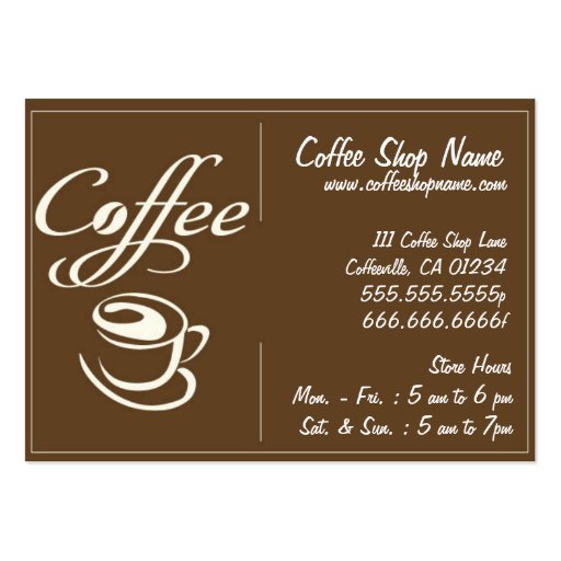 Coffee Store Punch Cards Business Card Templates (front side)