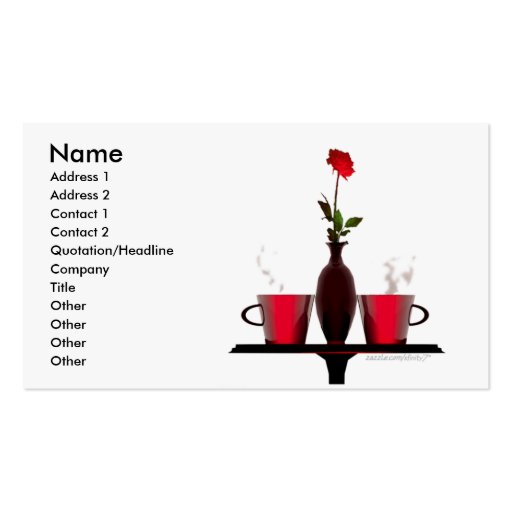 Coffee Table - Business Size Business Card Templates (front side)