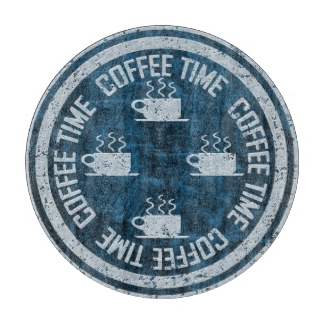 Coffee Time Silver on Blue