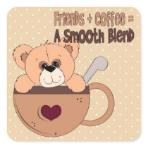 Coffee Time Square Sticker
