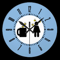 Coffee Woman Bees wall clocks