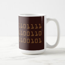 Coffee written in binary code mug, brown