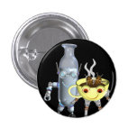 CoffeeBot & MilkBot by Valxart Pinback Buttons