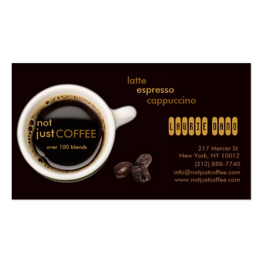 coffeehouse business card (front side)