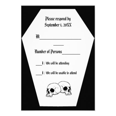 Coffin (Black) RSVP Card Custom Invitations