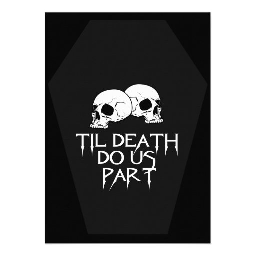 Coffin Ebony (Charcoal) Wedding Invitation